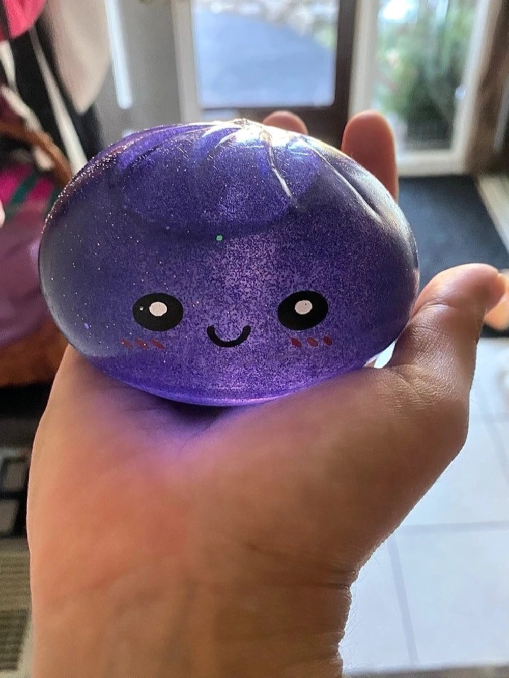 Glitter Dumpling Squishy Purple Squishy Toy